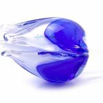 Tulp van glas wit blauw