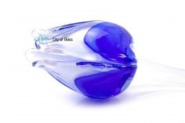 Tulp van glas wit blauw