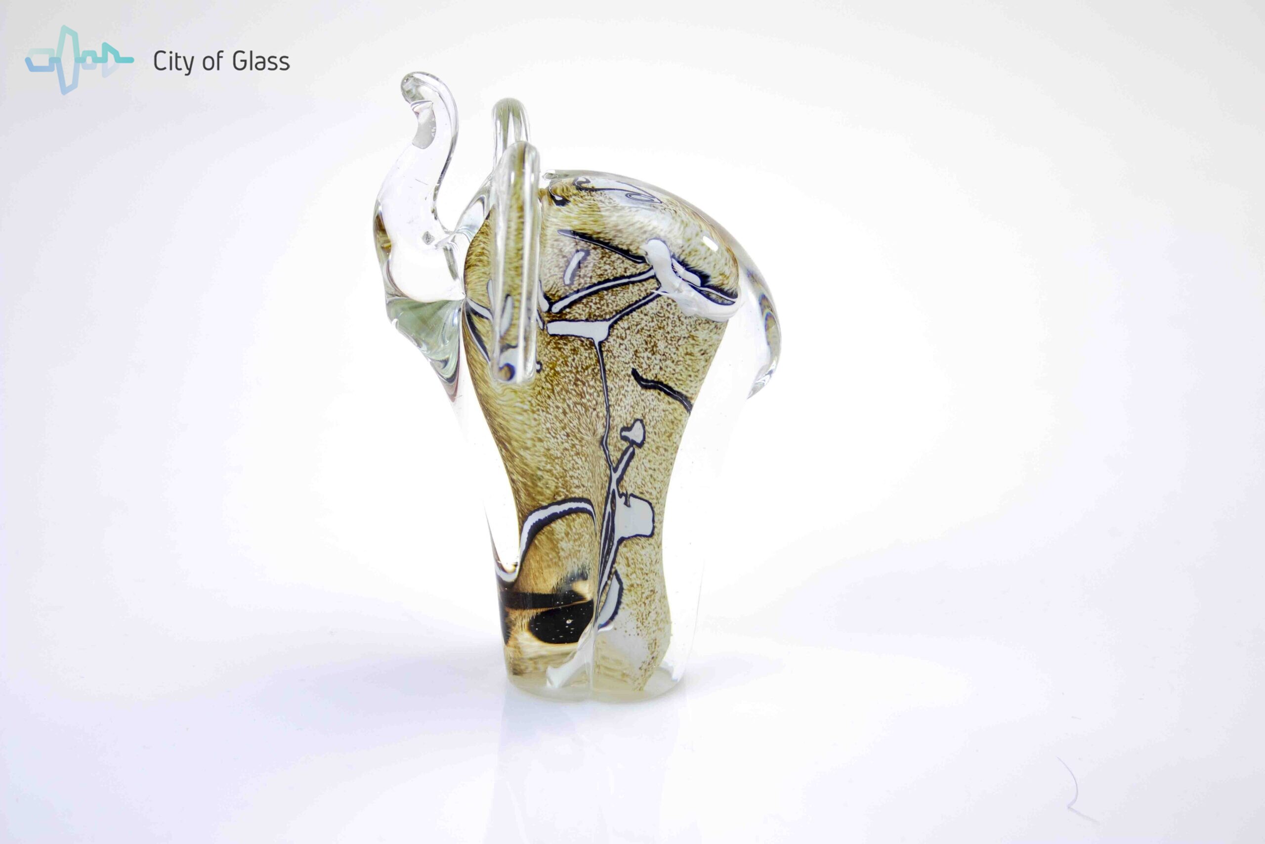 Evolueren Plunderen Feat Glazen olifant van Loranto in wit of grijs, 14 cm hoog - City of Glass