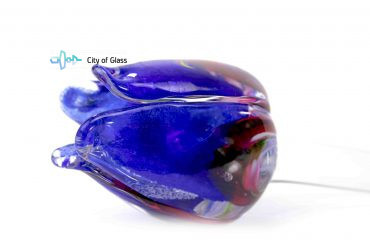 Tulp van glas blauw multi 1