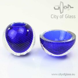 Blue crystal nail vase or bowl by Ozzaro