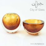 Goldbrown crystal nail vase or bowl by Ozzaro