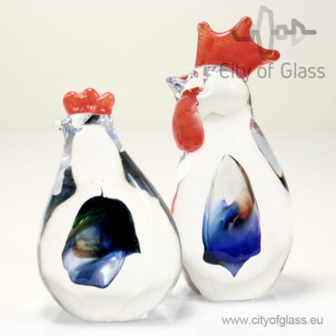 Glass chicken or rooster by Loranto