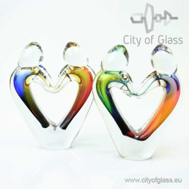 Crystal sculpture Connection heart shaped by Ozzaro