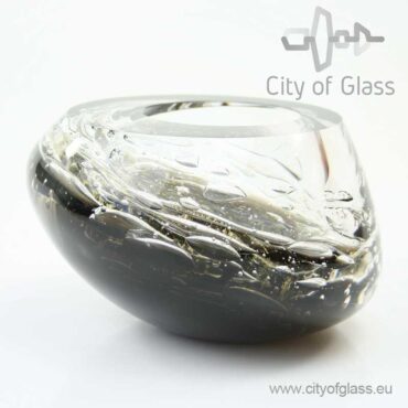 Kristallen glasobject Black & Gold van Ozzaro