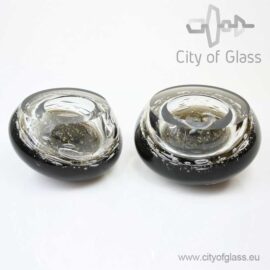 Crystal glass object Black & Gold by Ozzaro