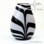 Flat vase Zebra with red inside by Loranto - 30 cm