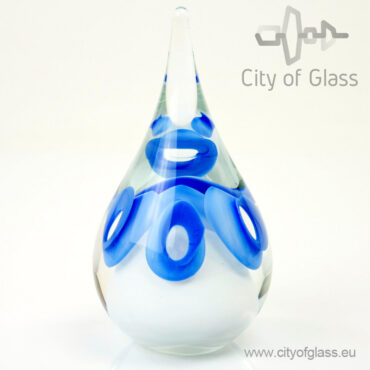 Kristallen druppel urn - blauw