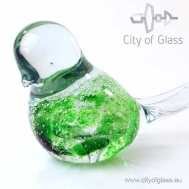 Glass bird by Loranto bubble - green