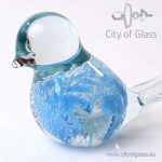 Glass bird by Loranto bubble - azure blue