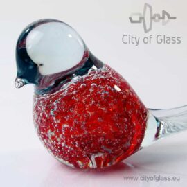 Glass bird by Loranto bubble - red