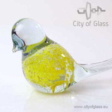 Glass bird by Loranto bubble - yellow