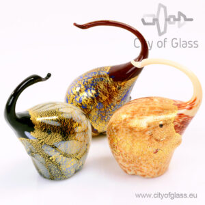 Murano glasobject Olifant met bladgoud