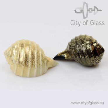 Murano glass object Shell with goldleaf