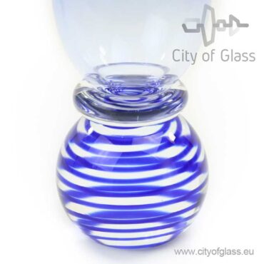 zware blauwe kristallen vaas van Ozzaro
