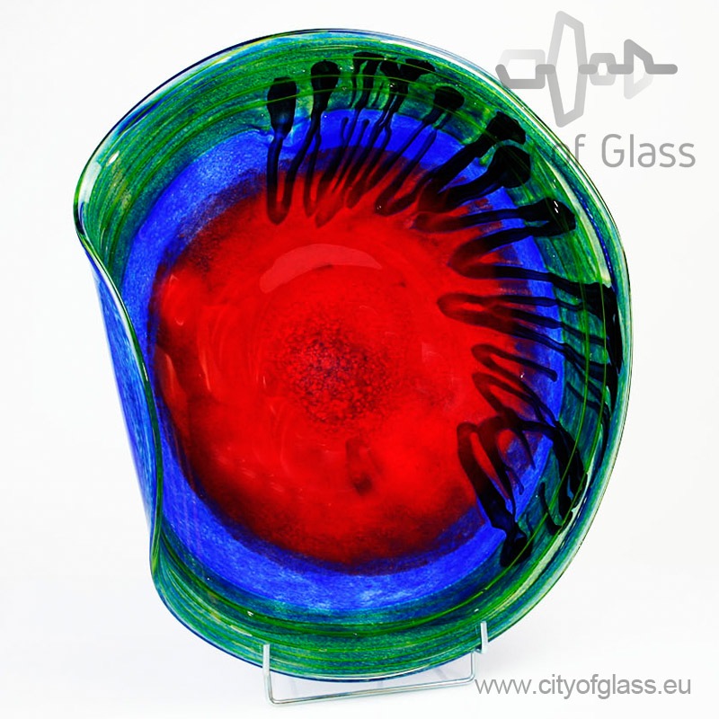 Alfabet Razernij Verbanning Glazen schaal Horizon van Loranto - 42 cm, rood, blauw, groen, zwart - City  of Glass