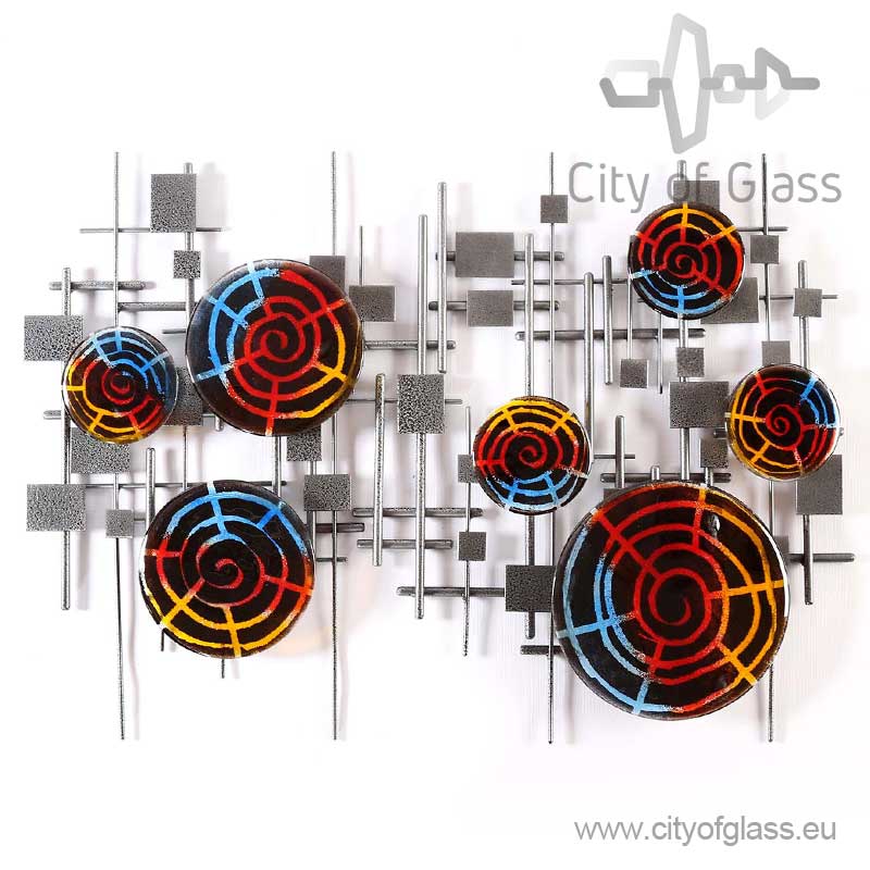 Wijzer doneren hoffelijkheid Wanddecoratie met glazen elementen van Loranto kleurig - City of Glass