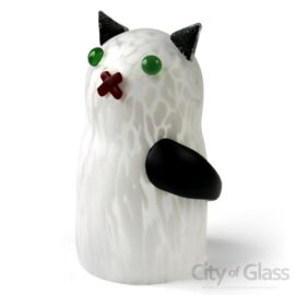 glazen kat van Ozzaro - wit-zwart