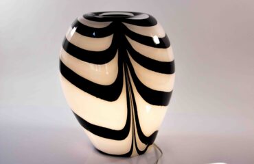 glazen lamp zebra