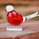 Mini Urn vogel rood 'Bubble'