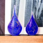 Mini urn druppel blauw met goud UD sfeer 2