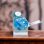 Mini Urn bird light blue