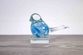 mini urn bird light blue loranto,