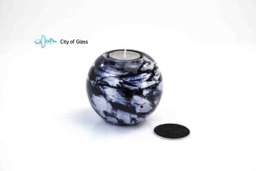 mini urn black and white