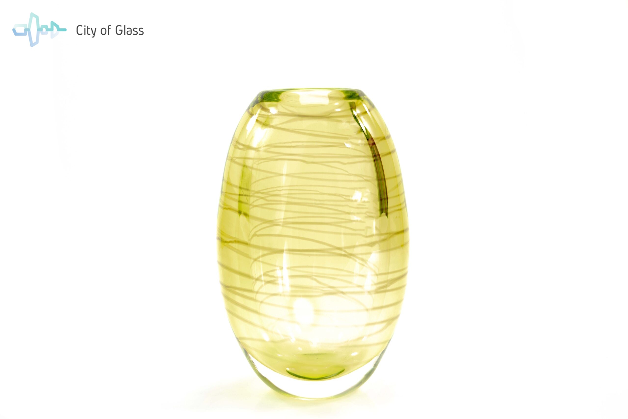 Airco Ontoegankelijk licht Vaas Geel met strepen - City of Glass