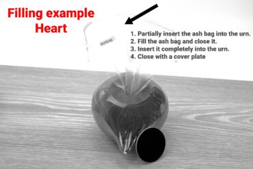 Mini urn heart Filling example