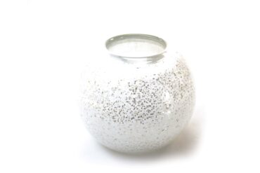 Mini Urn Tea Light Holder White with Silver