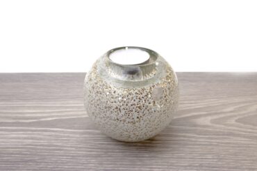 Mini Urn Tea Light Holder White with gold speckles