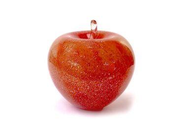 Glass red apple