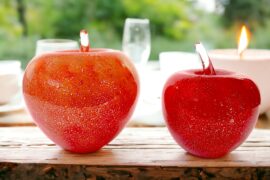 Glass red apples