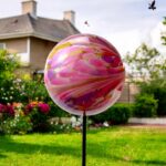 Tuin decoratie bol roze