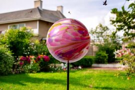 Garden decoration ball pink