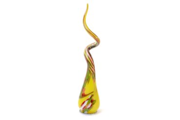 `Garden Stake Drop Twisted Yellow