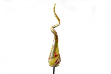 `Garden Stake Drop Twisted Yellow