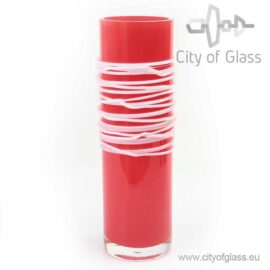 Red spiral vase by Loranto – 29 cm