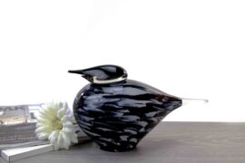 Large Glass Bird ”Color” Black