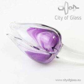 Glass tulip by Loranto – purple/white