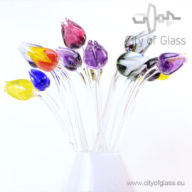 Glass tulip by Loranto – pink/multicolor