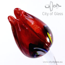 Glass tulip by Loranto – red/multicolor