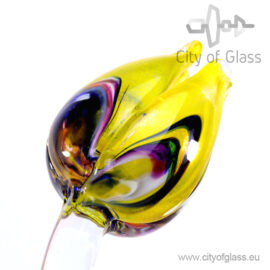 Glass tulip by Loranto – yellow/multicolor
