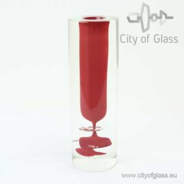 Crystal vase Red by V. Solnicka – 27 cm
