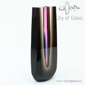 Polished crystal object by Ozzaro with black and pink – 24 cm