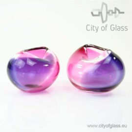 Kristallen bolle vaas Violet van Ozzaro – 14 cm en 16 cm