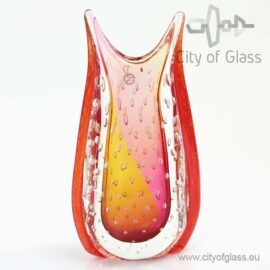 Kristallen vaas Amber Red van Ozzaro – 19 cm, 20 cm en 25 cm