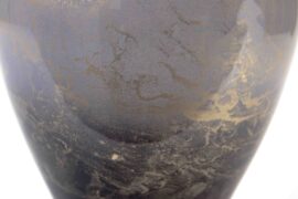 Glass vase Sphere with gold leaf Black Gray
