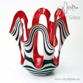 Fanvase Zebra with red inside by Loranto – 30 cm